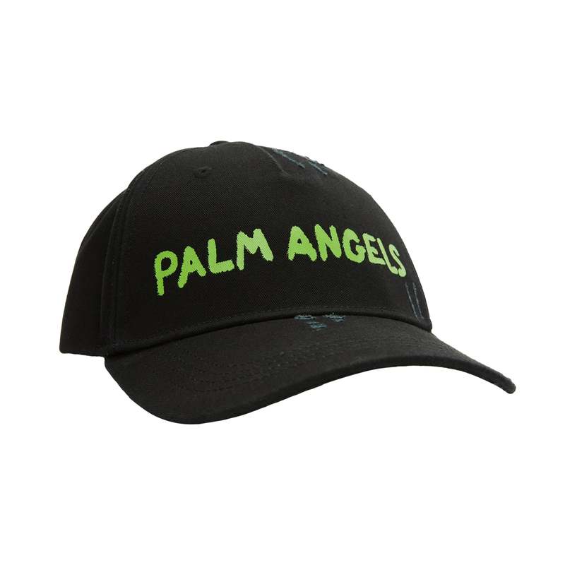 Palm Angels キャップ Palm Angels Seasonal Logo Cap - Black/Green Fluo | Garmentory