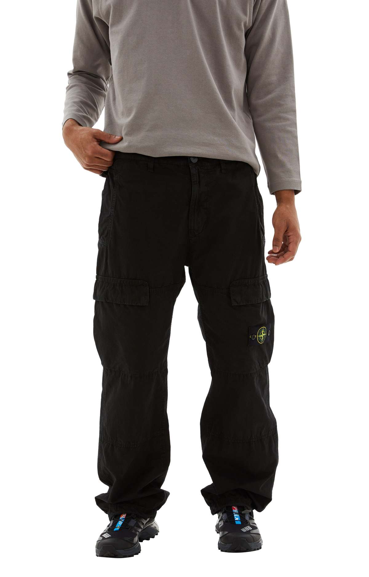 Stone Island Stretch Cotton Gabardine Cargo Pants - Black | Garmentory