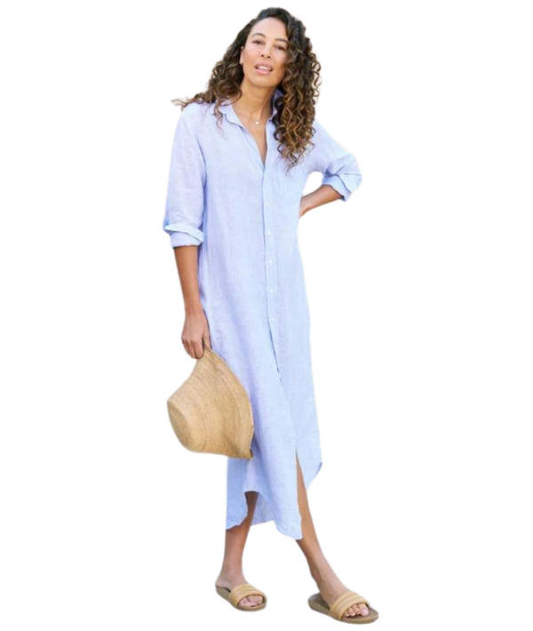 Rory Maxi Shirt Dress Classic Blue main image 1