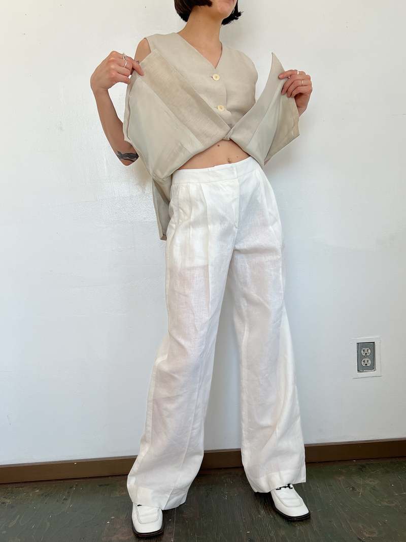 ☆'S Max Mara☆入手困難☆エレガントLinen Wide Pants/JANE MAX MARA Linen wide-leg pants | NET-A-PORTER