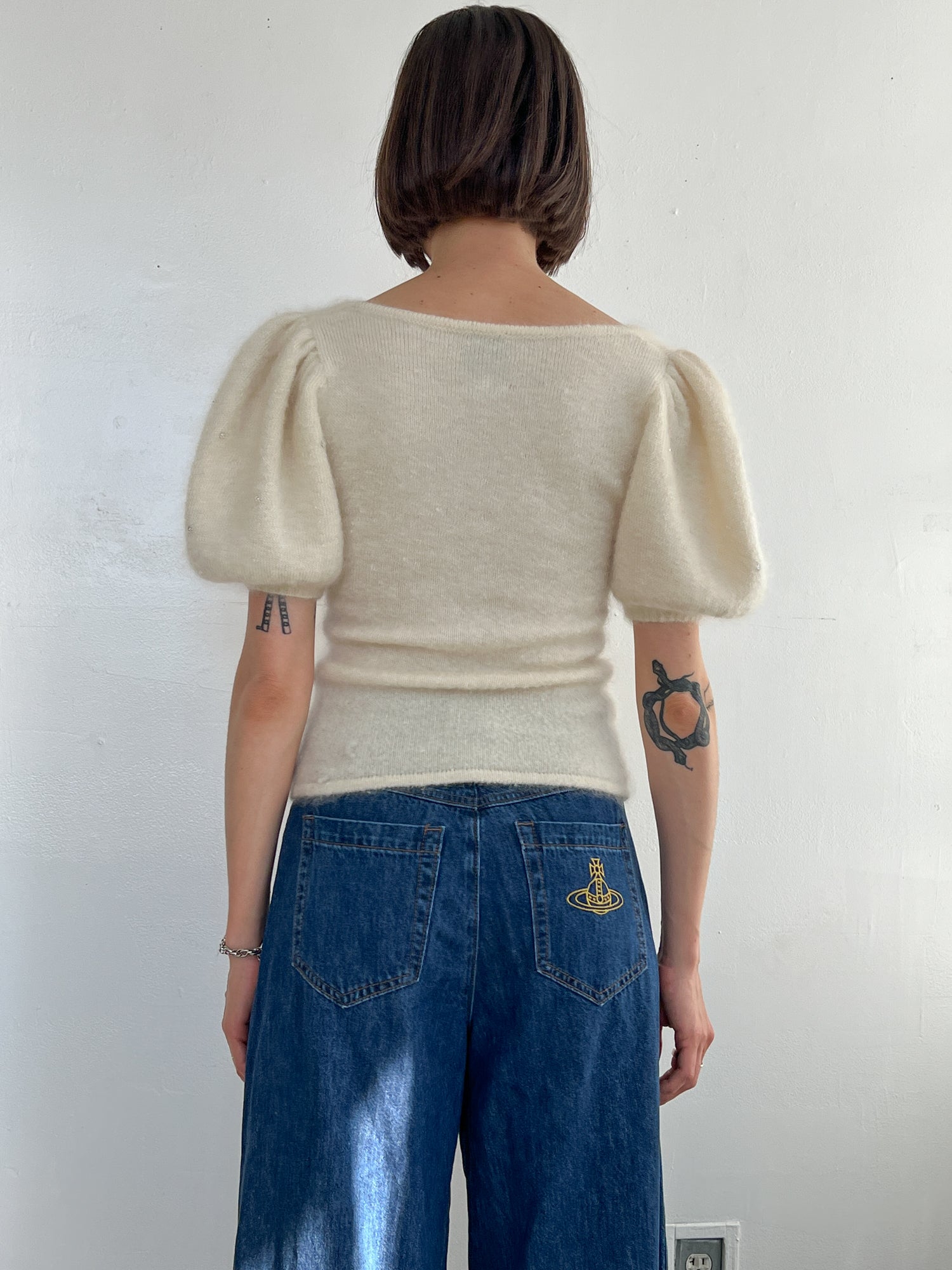 Angora Scoopneck top - White | Garmentory