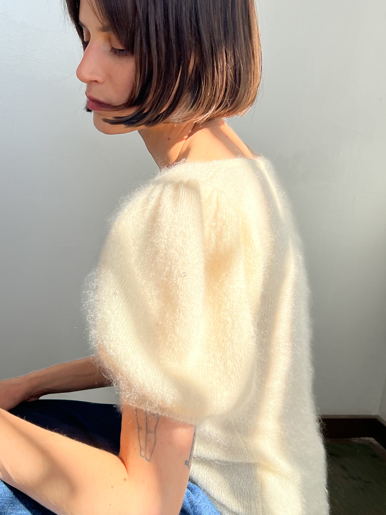 Angora Scoopneck top - White | Garmentory