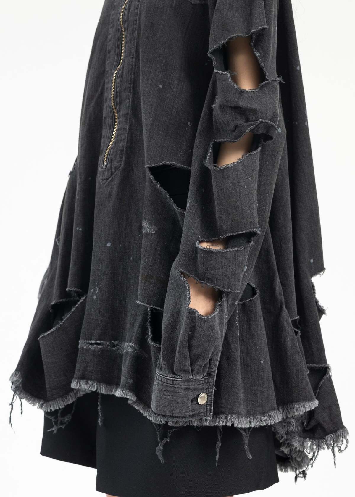 Kidill DESTROY PULLOVER DENIM SHIRT - BLACK | Garmentory