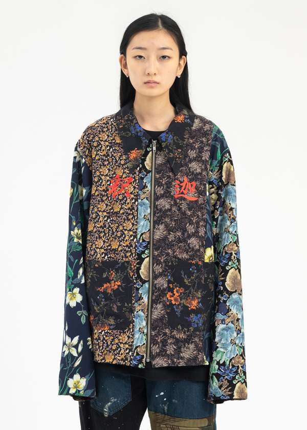 Kidill BLACK FLOWER SWITCHING VIETNAM JACKET - Multi | Garmentory