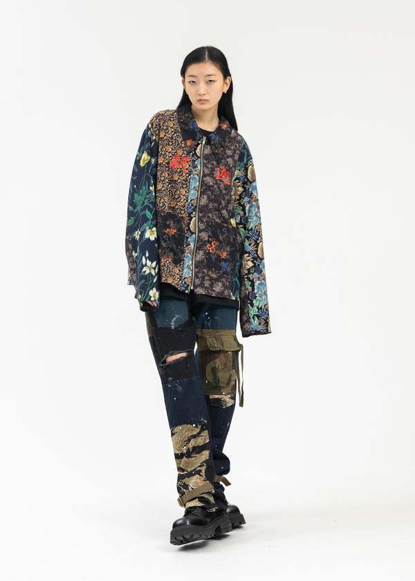 Kidill BLACK FLOWER SWITCHING VIETNAM JACKET - Multi | Garmentory