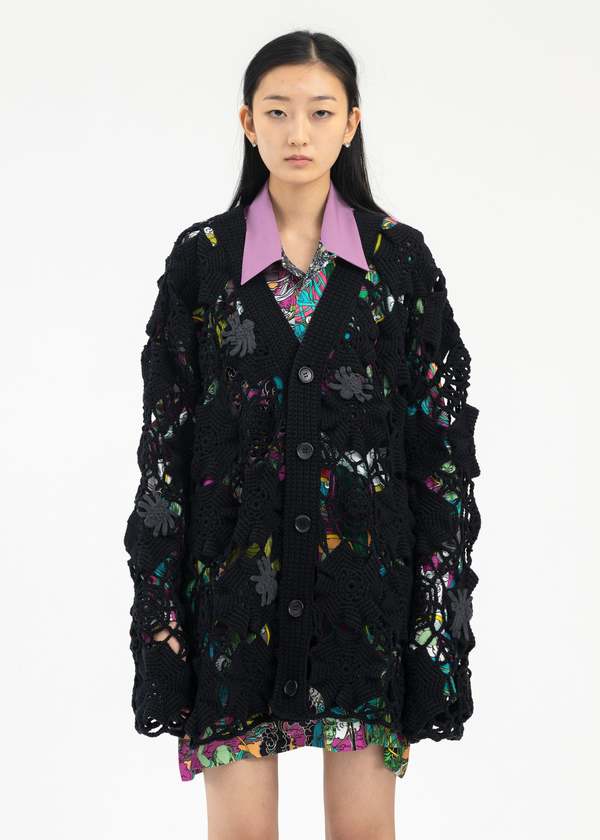 Kidill SPIDER KNIT COLLABORATION WITH RURUMU CARDIGAN - BLACK