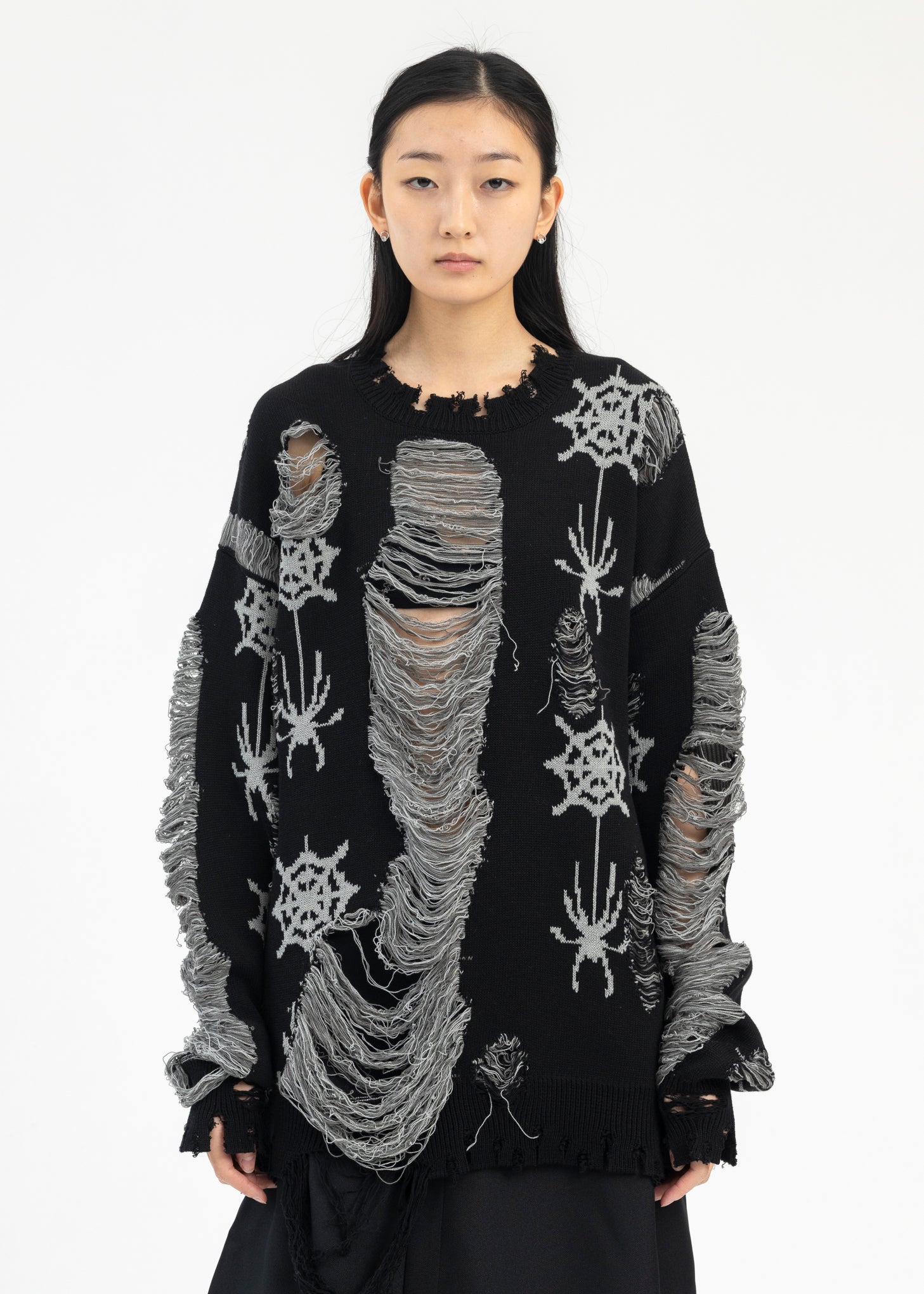 トップス SPIDER KNIT PULLOVER WITH RURUMU Kidill SPIDER KNIT PULLOVER COLLABORATION WITH RURUMU - BLACK