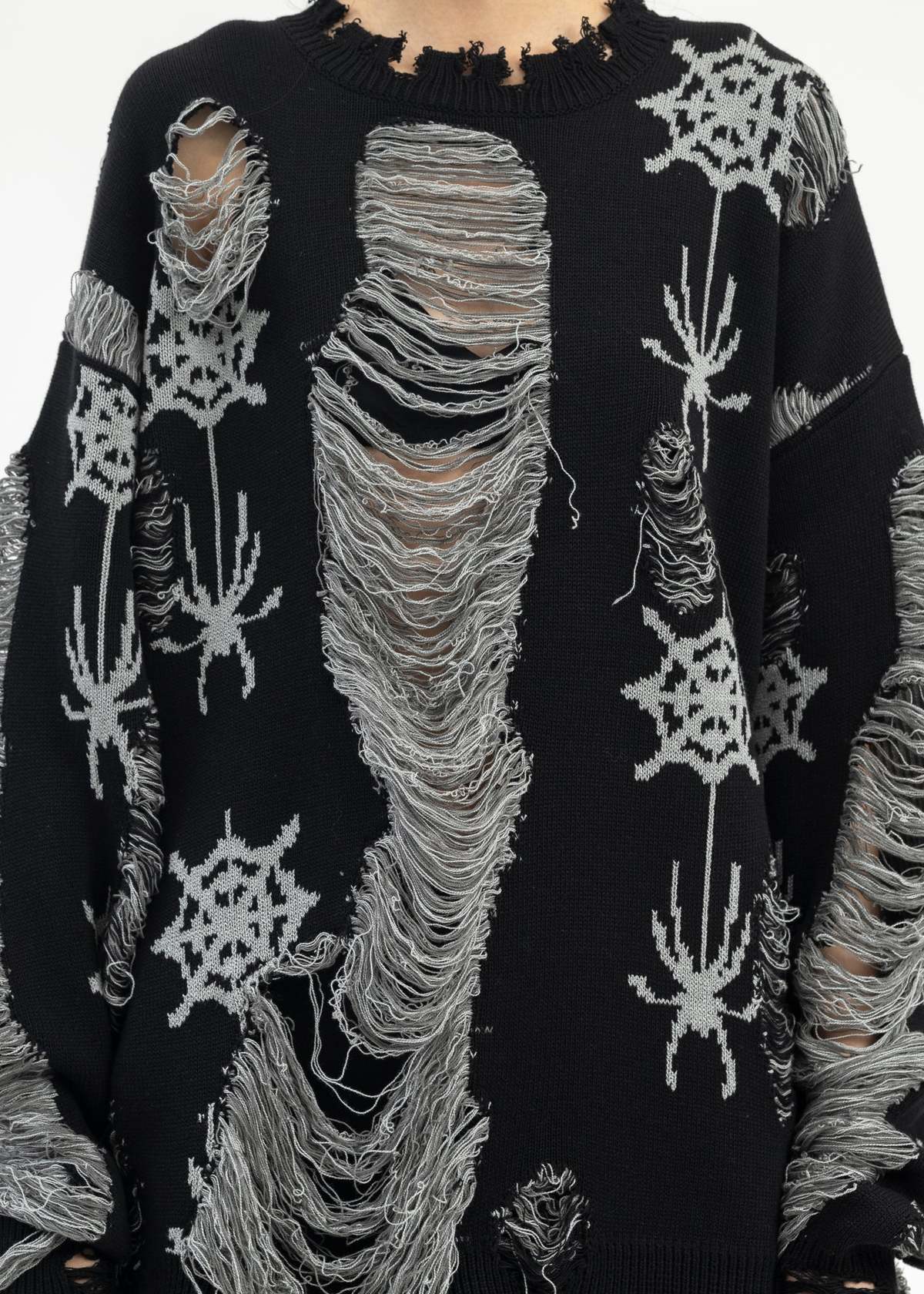トップス SPIDER KNIT PULLOVER WITH RURUMU Kidill SPIDER KNIT PULLOVER COLLABORATION WITH RURUMU - BLACK