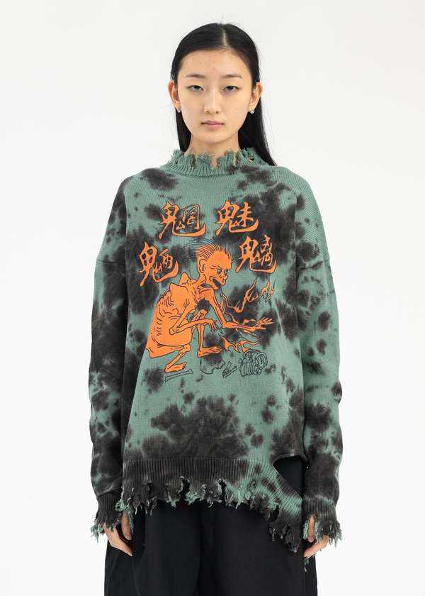 GREEN-DESTROY-PULLOVER-KNIT-