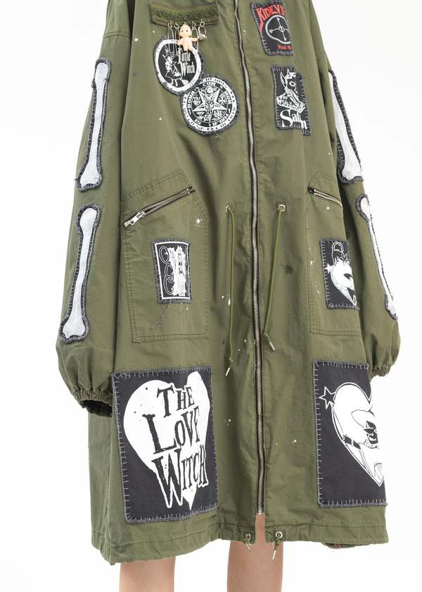 Kidill MOHAWK PATCH MODS COAT - KHAKI GREEN | Garmentory