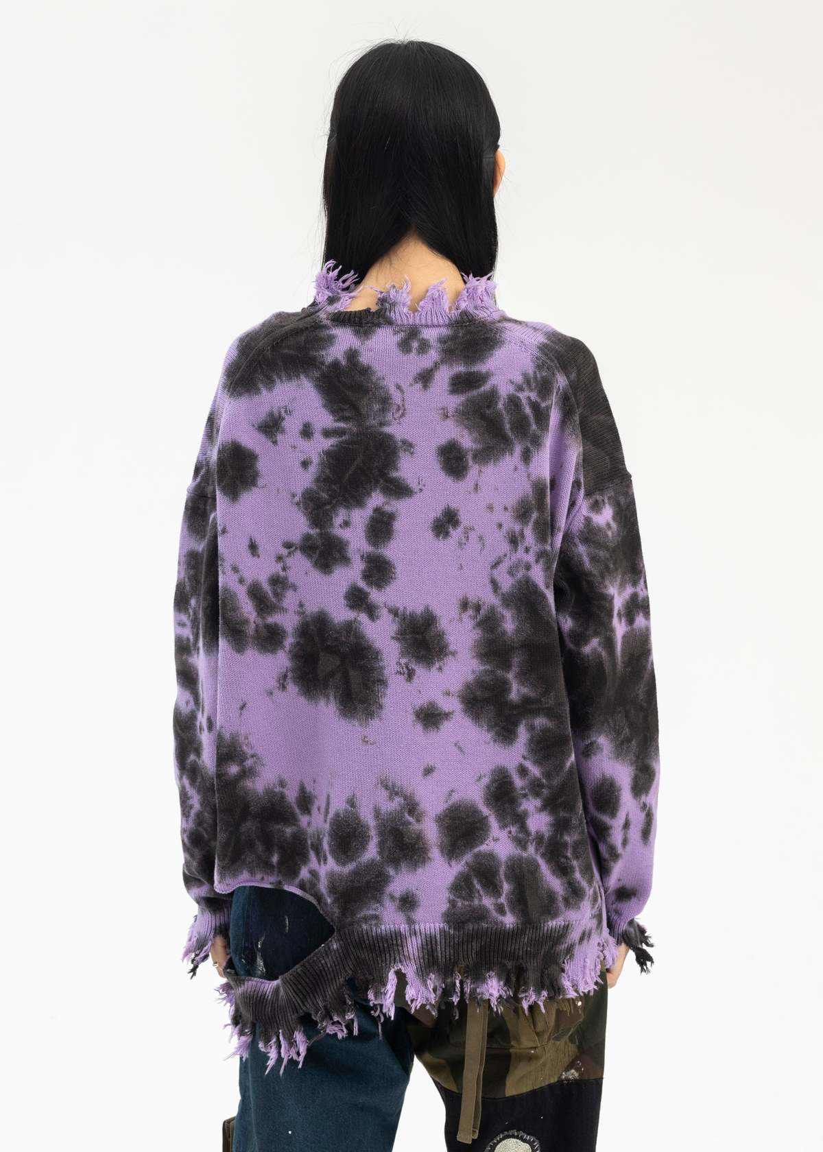 KIDILL☆ DESTROY PULLOVER KNIT Kidill GREEN DESTROY KNIT THE LOVE WITCH PRINT PULLOVER