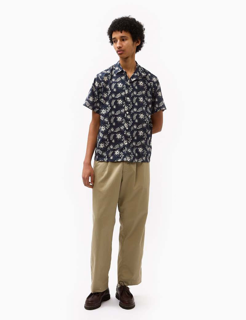 Portuguese Flannel Folclore 4 Short Sleeve Shirt - Navy Blue