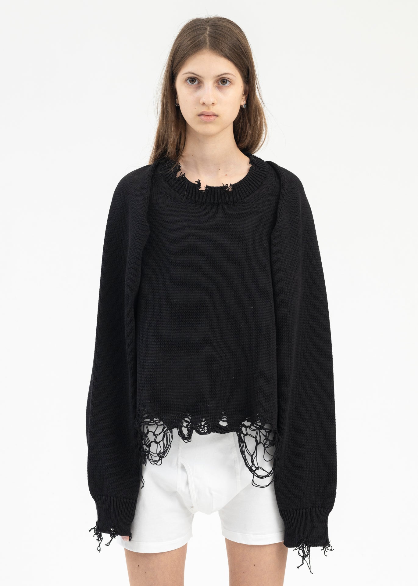 Doublet 2WAY SLEEVE SWEATER - BLACK | Garmentory