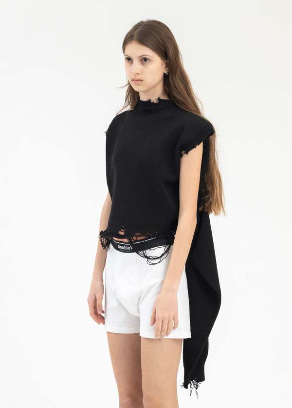 Doublet 2WAY SLEEVE SWEATER - BLACK | Garmentory