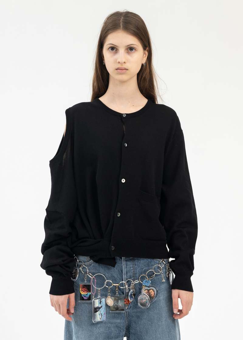 Doublet AI IMAGE GENERATION MISTAKE KNITWEAR CARDIGAN - BLACK 