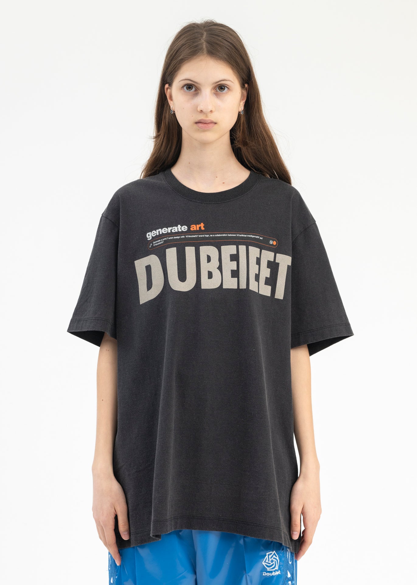 Doublet AI GENERATED DOUBLET LOGO T SHIRT - BLACK | Garmentory