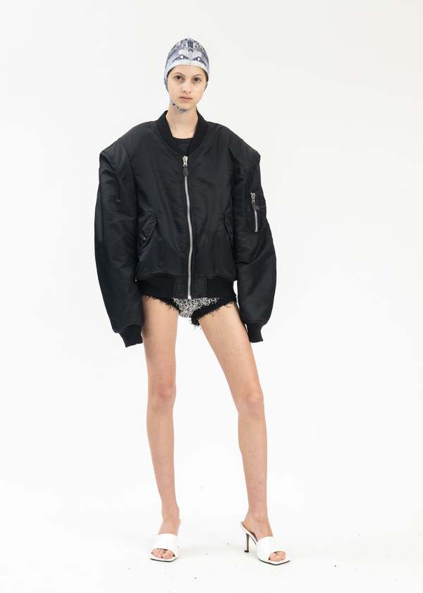 ジャケット・アウター doublet ROBOT SHOULDER BOMBER JACKET Doublet Black Robot Shoulder Bomber Jacket Doublet