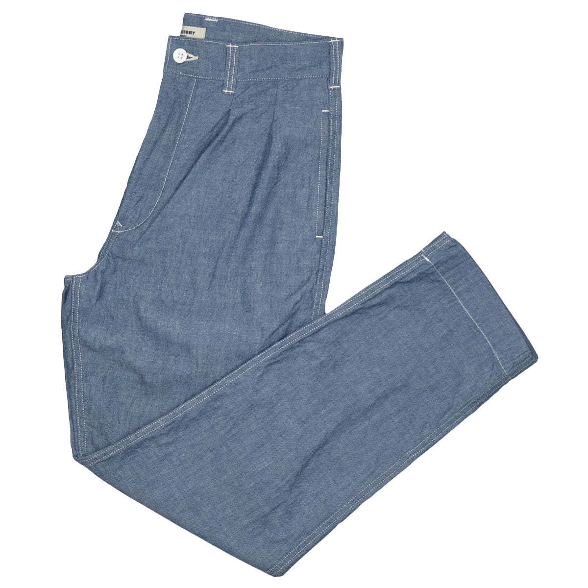 FOB Factory Chambray M52 Trousers - Blue | Garmentory