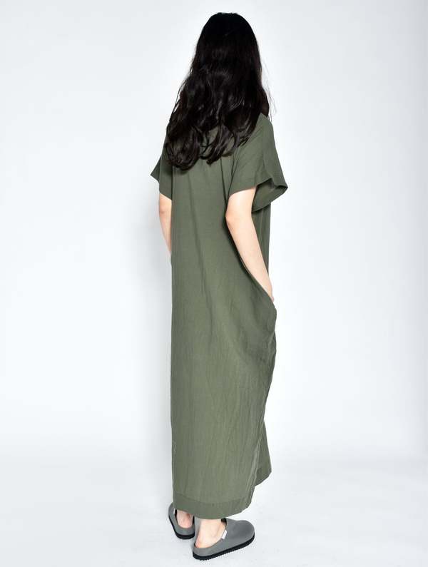 chinese dress ladies Army Green A-line Modest Maxi dress – Kabayare