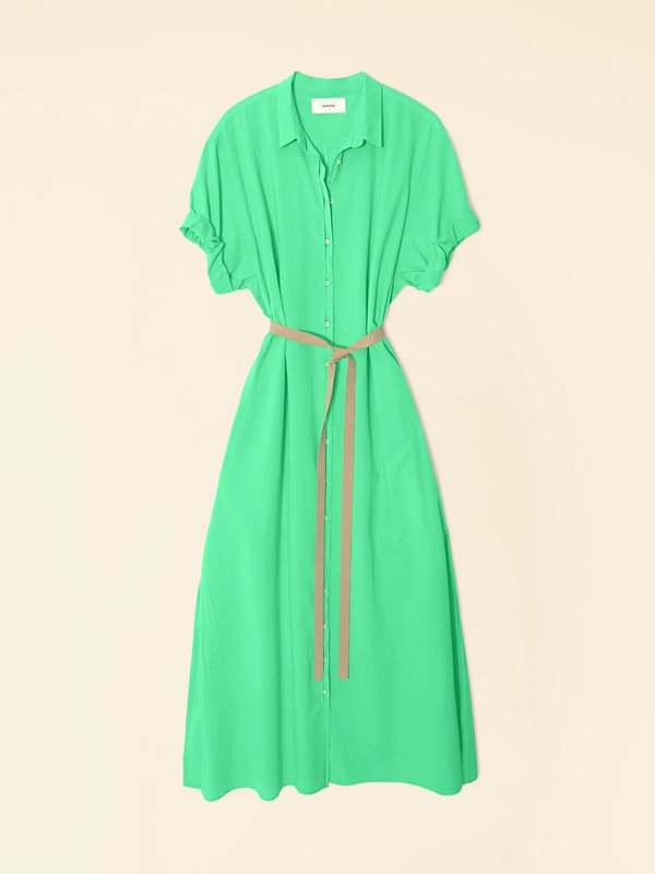 knee length dresses for ladies Channing Blue Fossil Print Cotton Midi Dress main image 0