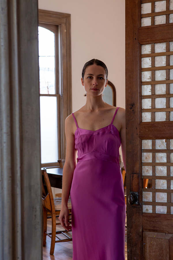 strapless open back dress The Forever Sleeveless Slip Dress-Lavender
