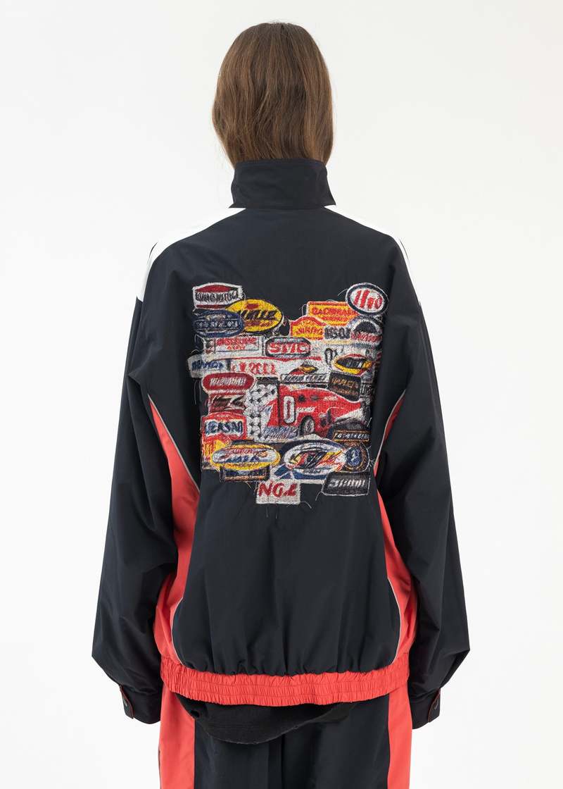 Doublet A I PATCHES EMBRIDERY TRACK JACKET - BLACK/RED | Garmentory