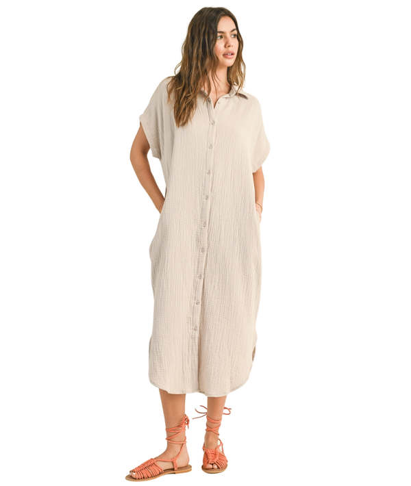 chinese dress ladies Double Gauze Atma Shirt Dress