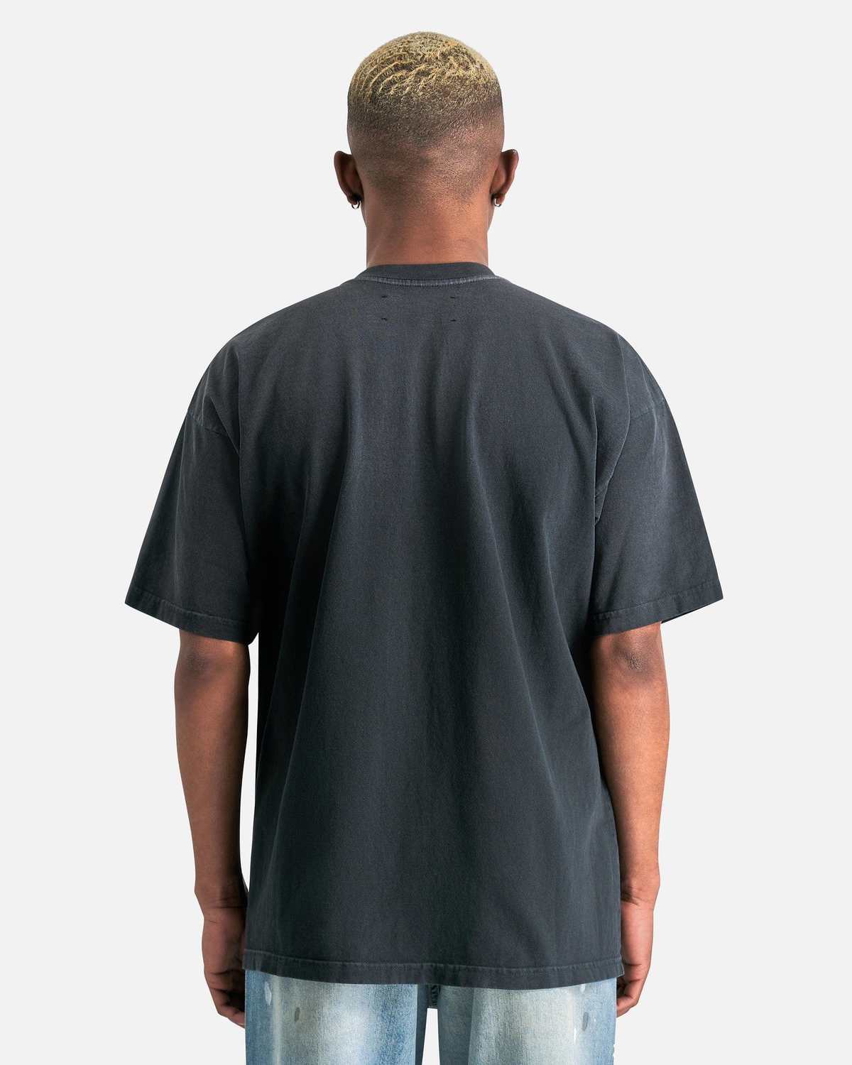 Satoshi Nakamoto Studded Logo T-Shirt - Washed Black