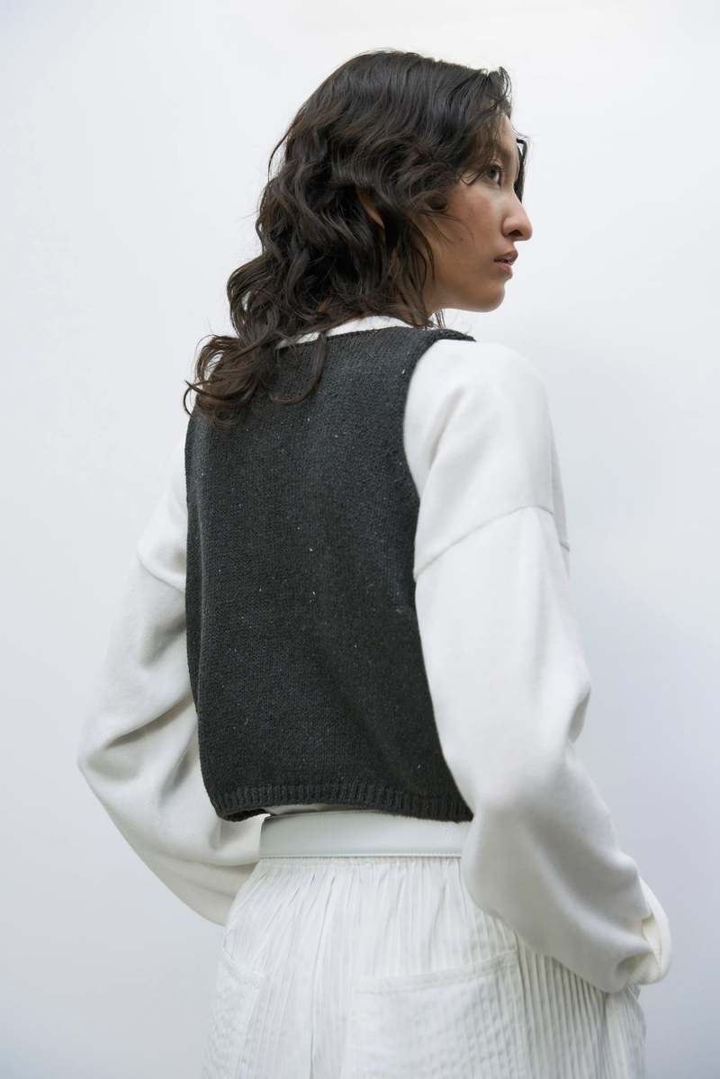 Cordera Cotton Waistcoat in Taupe