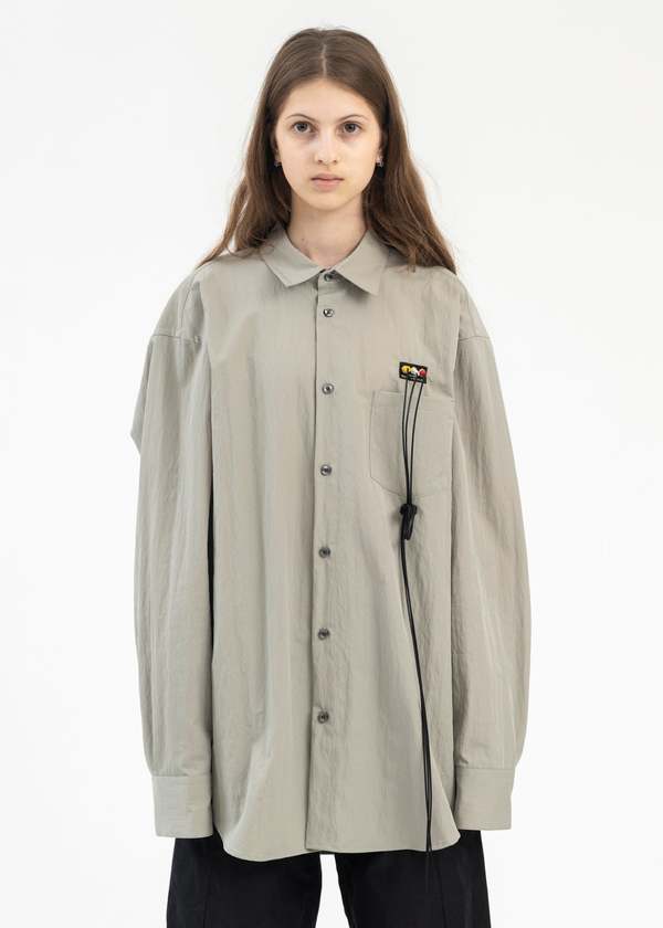 ま*り様 24ss doublet RCA CABLE EMBROIDERY S Doublet Rca Cable Embroidery Shirt - Grey | Garmentory