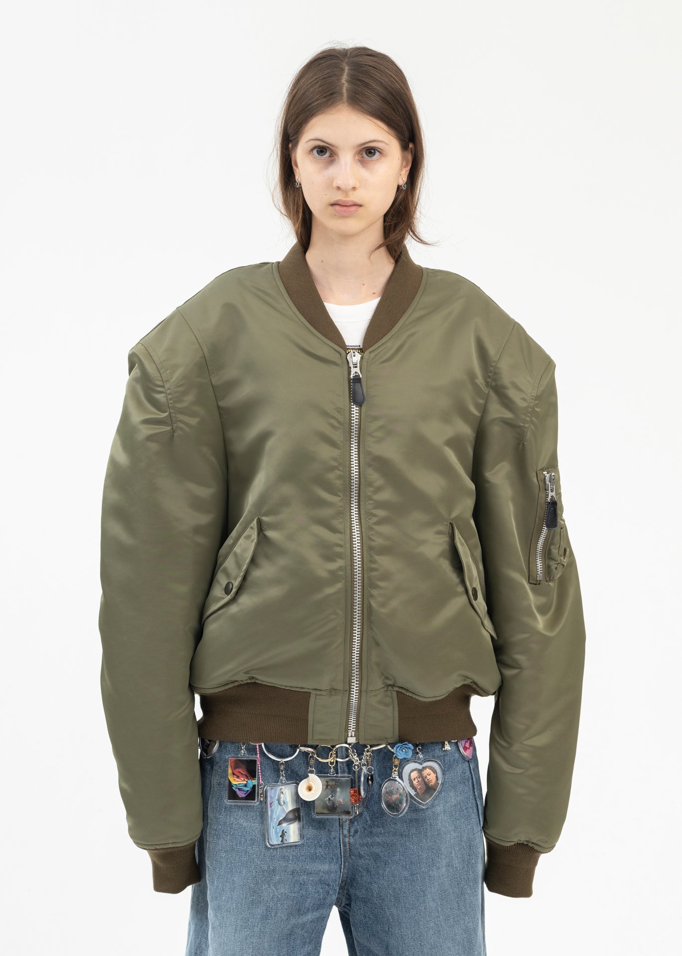 Doublet KHAKI ROBOT SHOULDER BOMBER JACKET - Khaki | Garmentory
