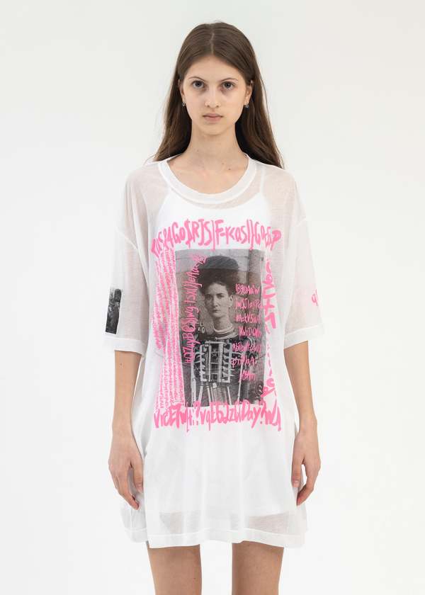 Doublet SEE THROUGH PRINT T SHIRT - WHITE | Garmentory