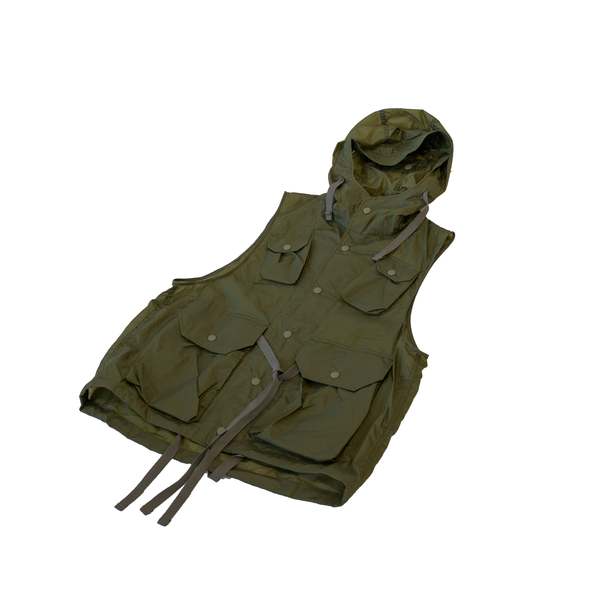Engineered Garments Field Vest - Olive Nylon Micro Ripstop