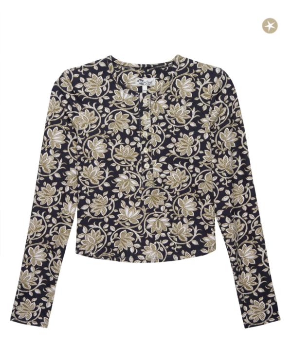 The Great. The Rashguard Henley - Black Oasis Floral