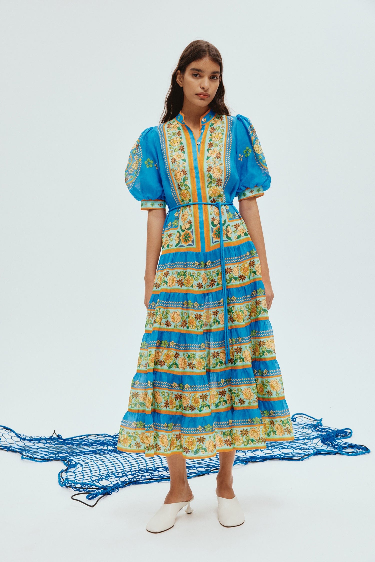 Alemais Linda Tiered Midi Dress - Cobalt | Garmentory