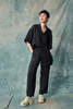 Devlyn Van Loon Linen Column Pant - Black - Thumbnail 2