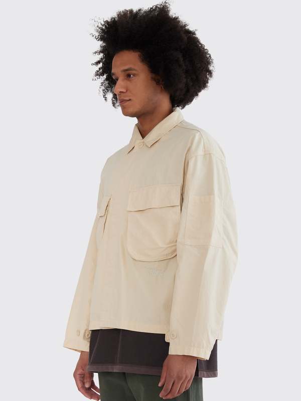 Stussy Military LS Overshirt - Bone | Garmentory