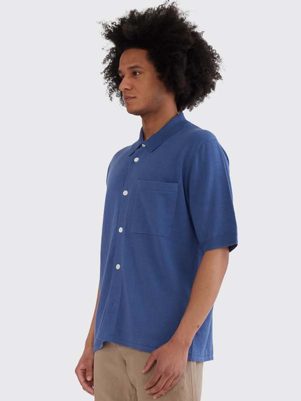 Norse Projects Rollo Cotton Linen SS Shirt - Calcite Blue Norse Projects Rollo Cotton Linen SS Shirt - Calcite Blue
