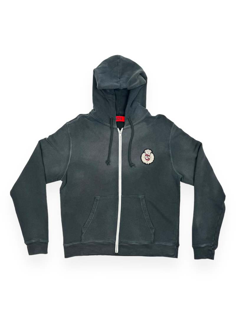 424 Zip Hoodie With Patch - Dark Grey | Garmentory