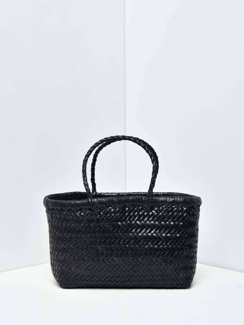 ★Dragon Diffusion★Mini Flat Gora★Black Dragon Diffusion - Mini Flat Gora Black Woven Leather Bag