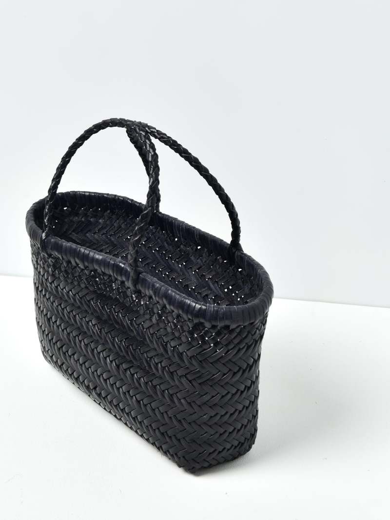 ★Dragon Diffusion★Mini Flat Gora★Dark Brown Dragon Diffusion - Mini Flat Gora Dark Brown Woven Leather Bag