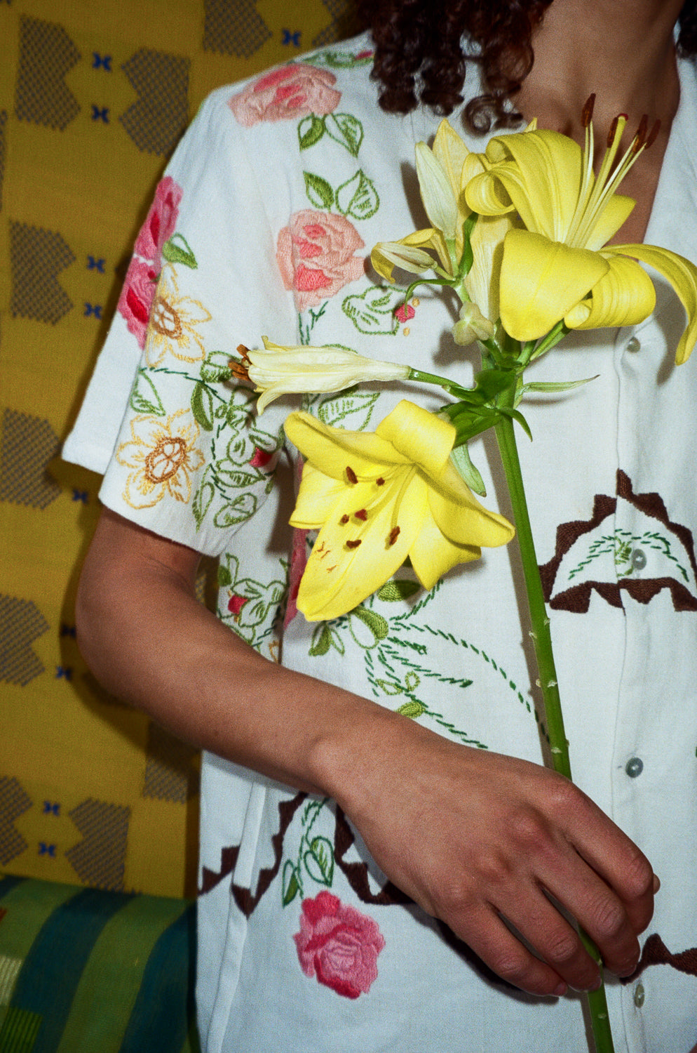 Béhen Madeira Button Up Shirt - Pink Roses | Garmentory