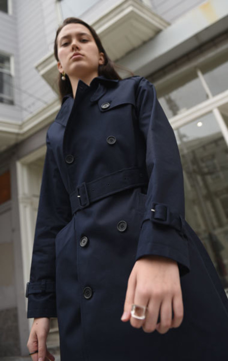 トレンチコート A.P.C. Women's Greta Trench Coat Beige COZBAF01150-BAA Greta Trench Coat in Beige | Shop Ann Mashburn
