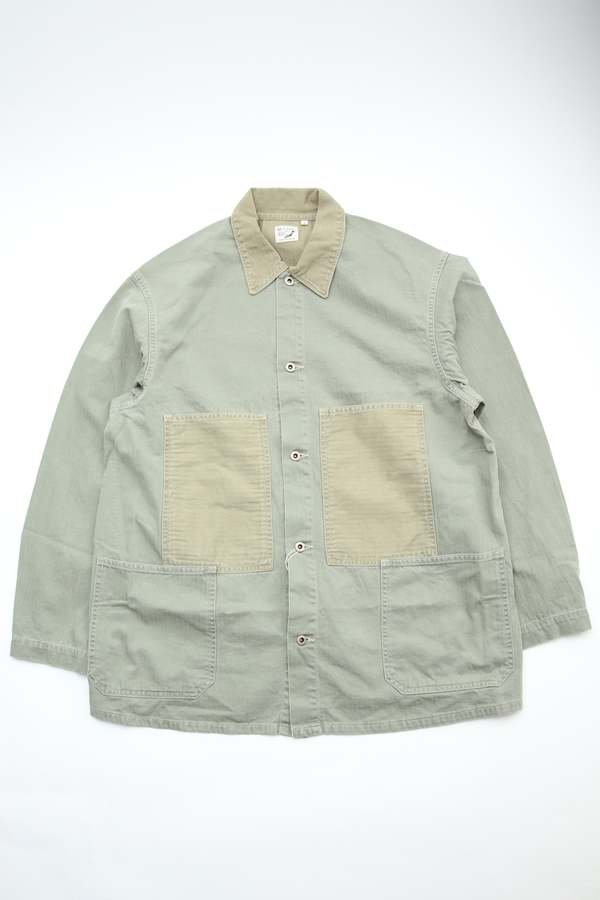 Orslow Herringbone Utility Coverall Jacket - Green | Garmentory