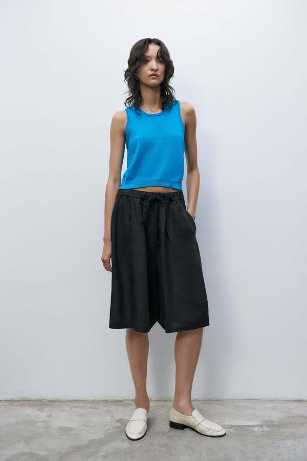 Cordera LINEN MAXI BERMUDA - TOASTED/BLACK