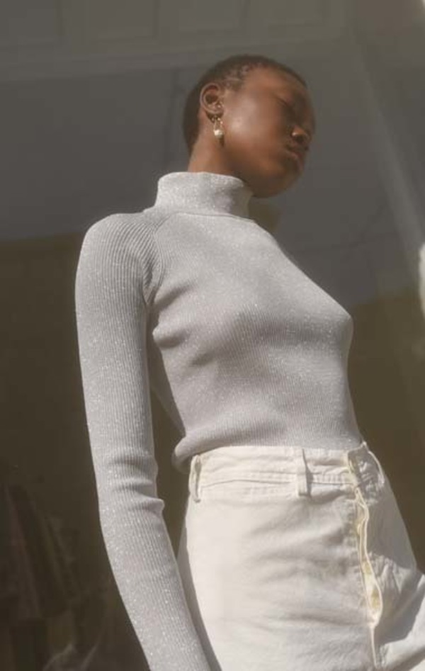 Carven Ribbed Turtleneck - Metallic 