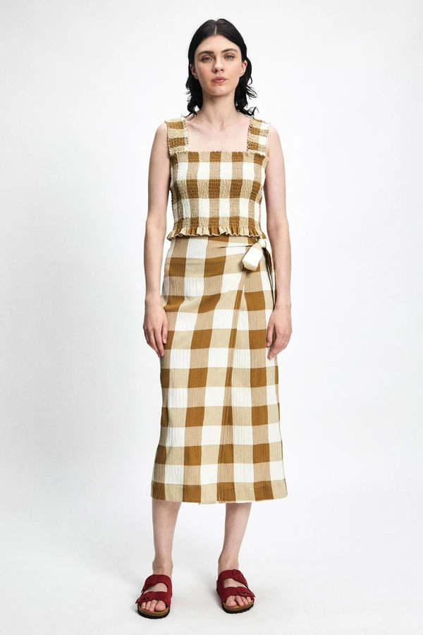RITA ROW/Checkered pareo skirt