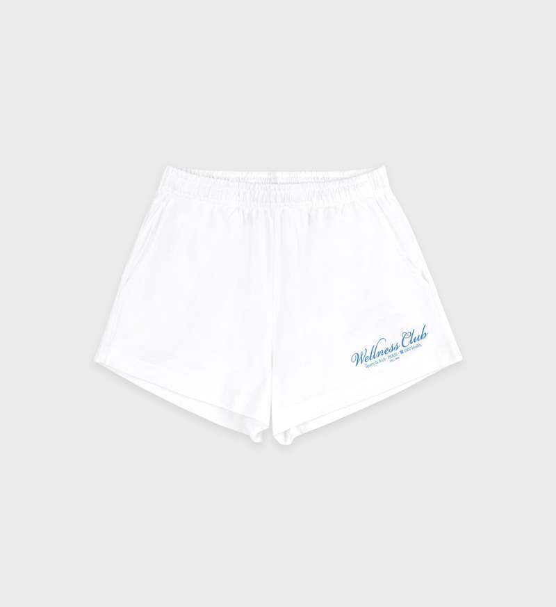 SPORTY + RICH 1800 Health Disco Short - White/Ocean | Garmentory