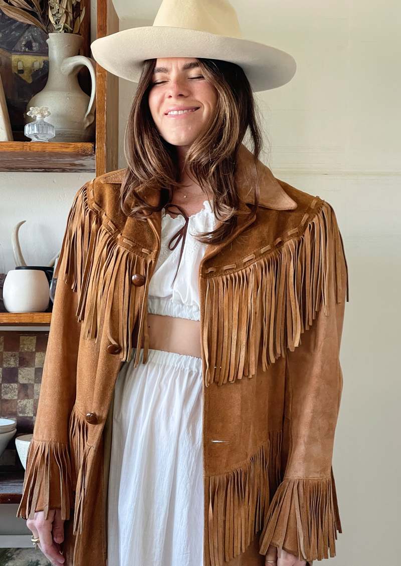 The Ludlow Shop Pioneer Wear Western Fringe Jacket - Light