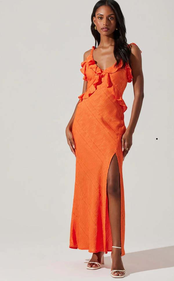 astr the label orange dress Aine dress